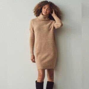 Rachel Zoe Camel Turtleneck Knee Length Sweater Dress